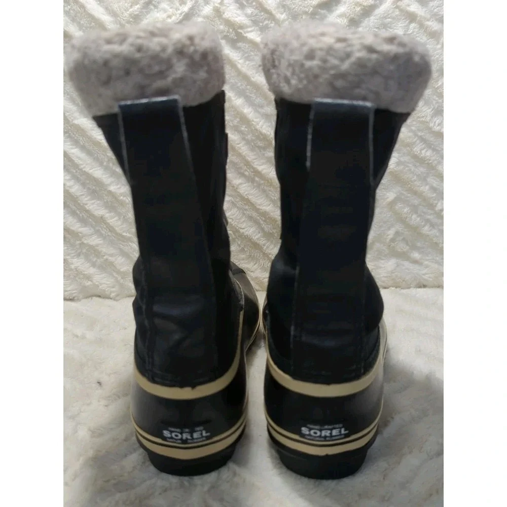 S4 Sorel Caribou Waterproof Snow Boot Faux Fur Sherpa Youth Sz 4/Women's Sz 6